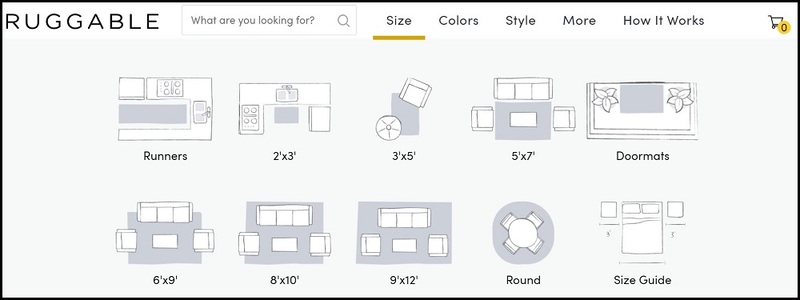 Ruggable size variety