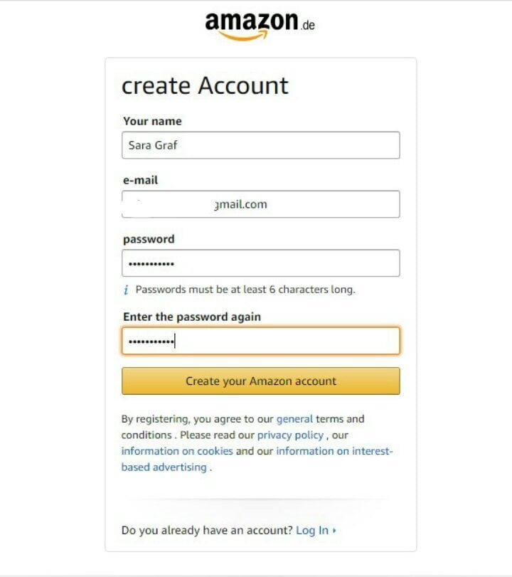 Amazon.de Account