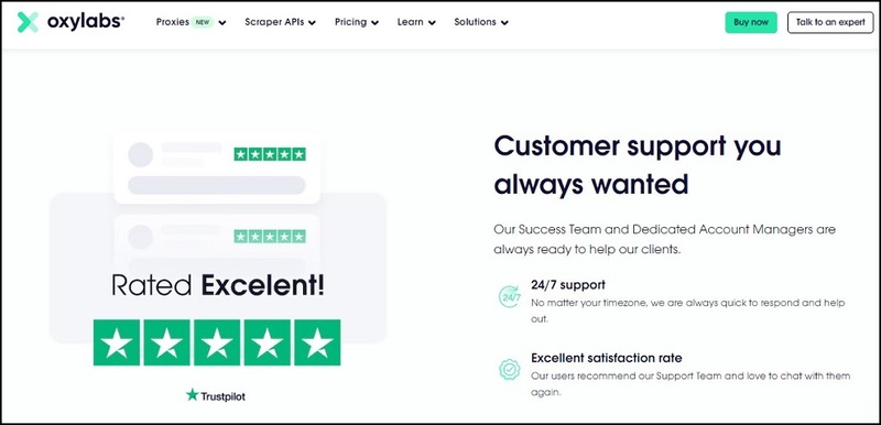 Oxylabs Customer Support