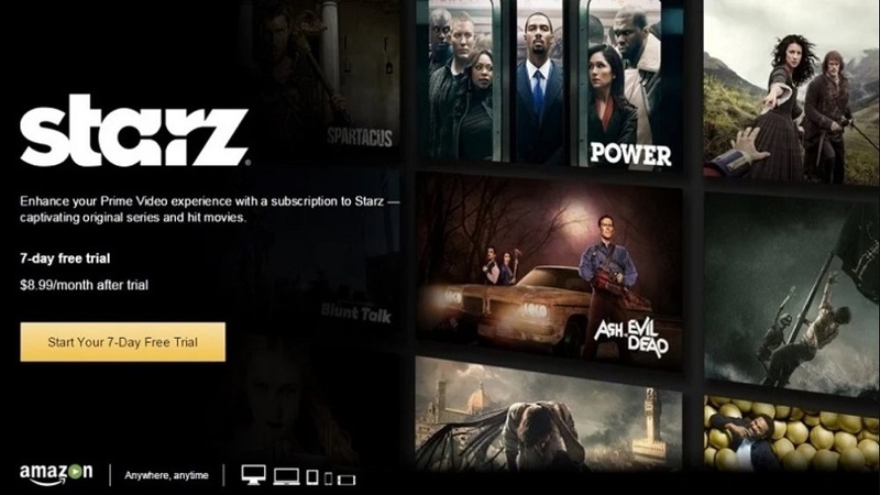 Starz Free Trial on Amazon