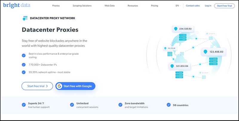 Bright Data Datacenter Proxies for Web Scraping