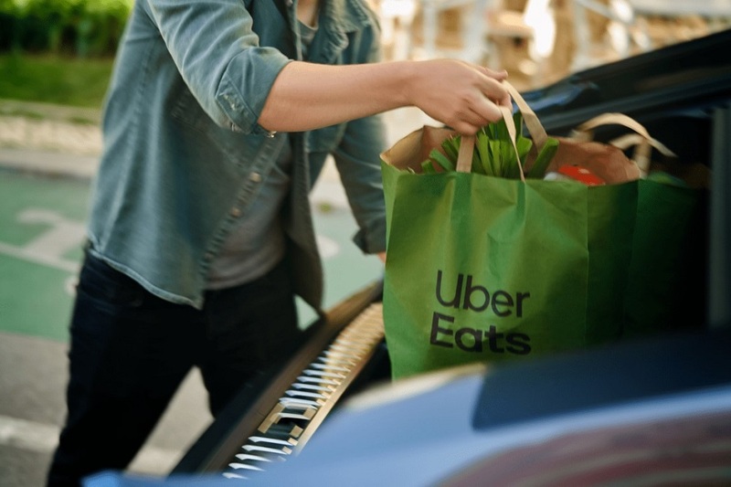 Green Uber luggage