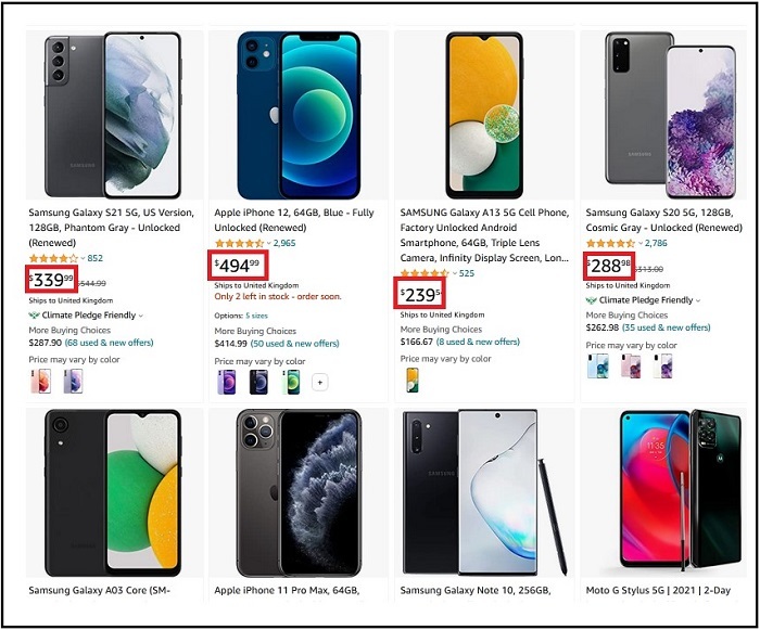 The Price Of A Phone On Amazon