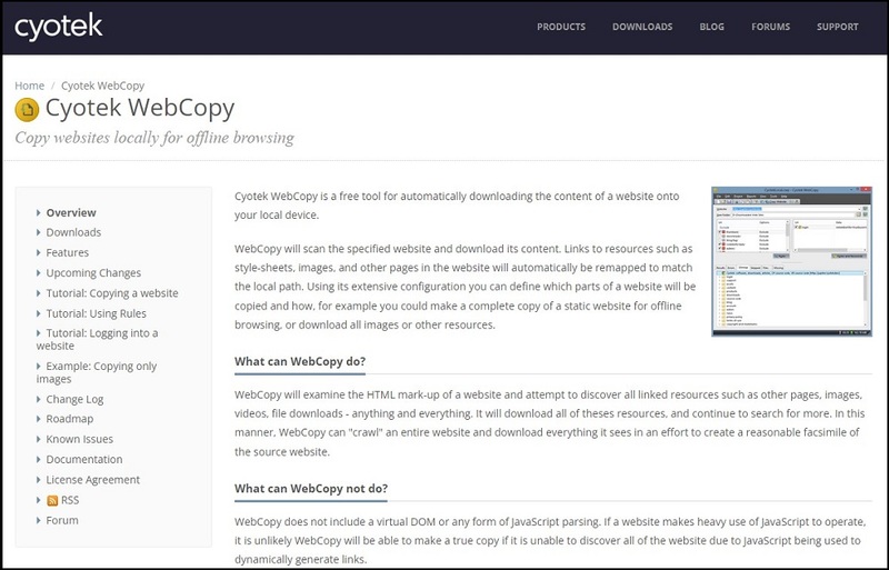 Cyotek WebCopy for Best Web Ripper Tools in the Market