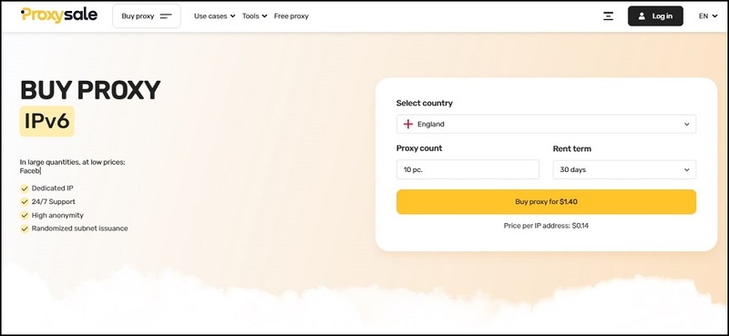 Proxy-Sale for IPv6 Proxies