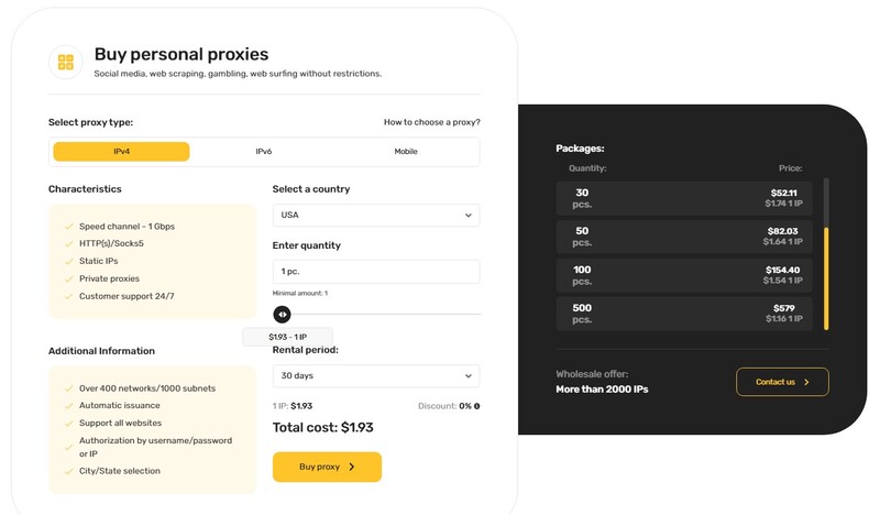 Proxy-Sale with IPv4